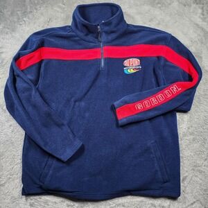 Jeff Gordon Sweatshirt Mens Large Blue‎ NASCAR Racing Fleece 1/4 Zip Action
